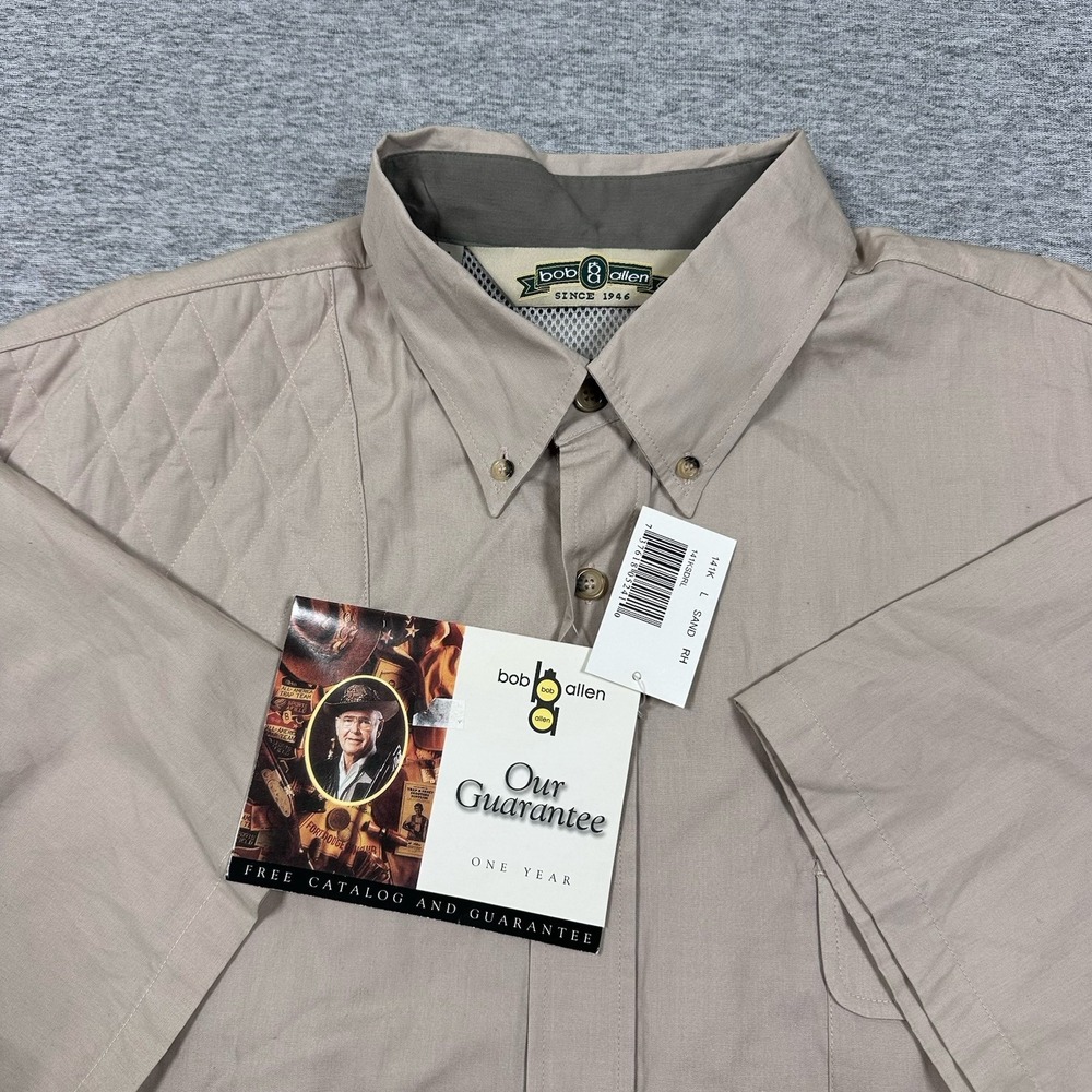 Bob Allen Shooting Shirt Mens Large Khaki Short Sleeve Button Down Outdoor